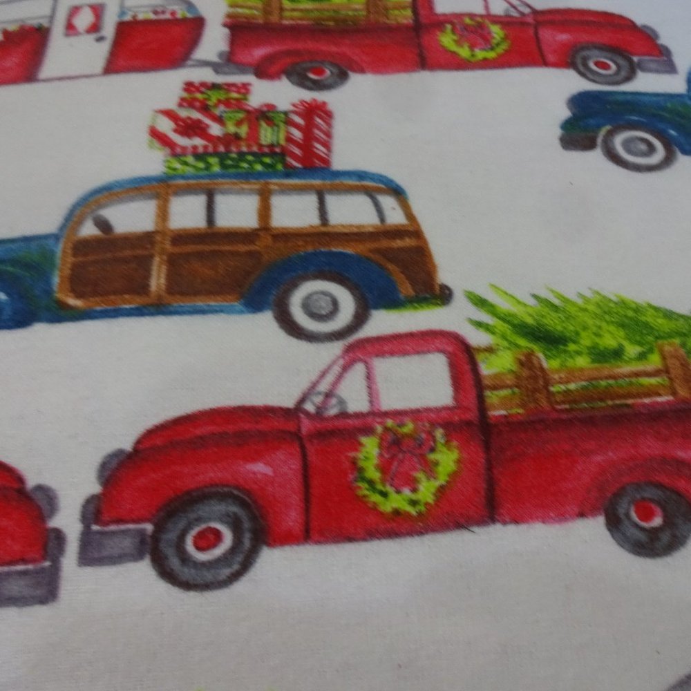 Darling "CHRISTMAS TRUCKS & CAMPERS" Handmade Cotton Flannel Pillowcase